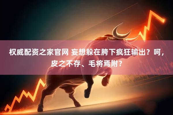 权威配资之家官网 妄想躲在胯下疯狂输出？呵，皮之不存、毛将焉附？