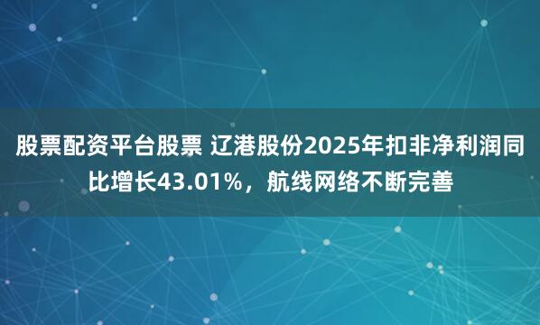 股票配资平台股票 辽港股份2025年扣非净利润同比增长43.01%，航线网络不断完善